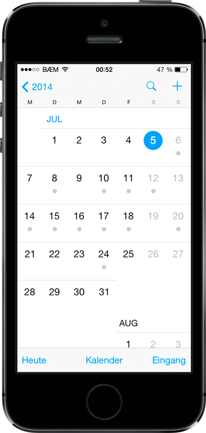 Kalender im iPhone